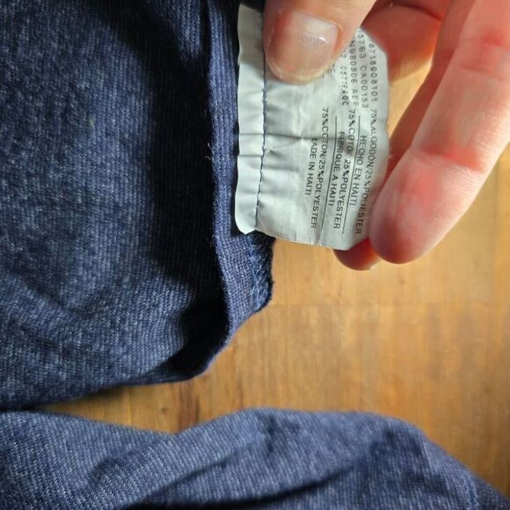 Hanes Men's Long Sleeve Beefy Henley Shirt - Heather Navy- size XL‎ - Picture 7 of 11